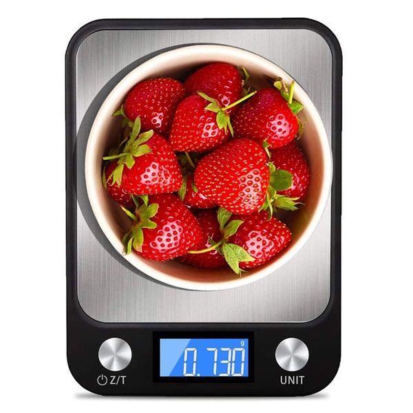 Balance de cuisine numérique 10 kg/1 g en acier inoxydable pesant des balances électroniques outils de mesure balances de cuisine pour la cuisson 210401