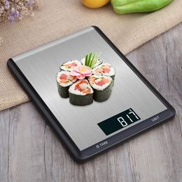 Balance de cuisine numérique 5kg10kg alimentaire multifonction Balance en acier inoxydable affichage LCD mesure accessoires de cuisine pas de batterie 240325