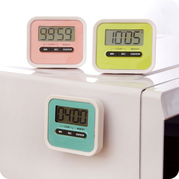 Minuterie de cuisine numérique compte à rebours/jusqu'à affichage LCD minuterie rappel de cuisson paresseux avec support magnétique WB1881