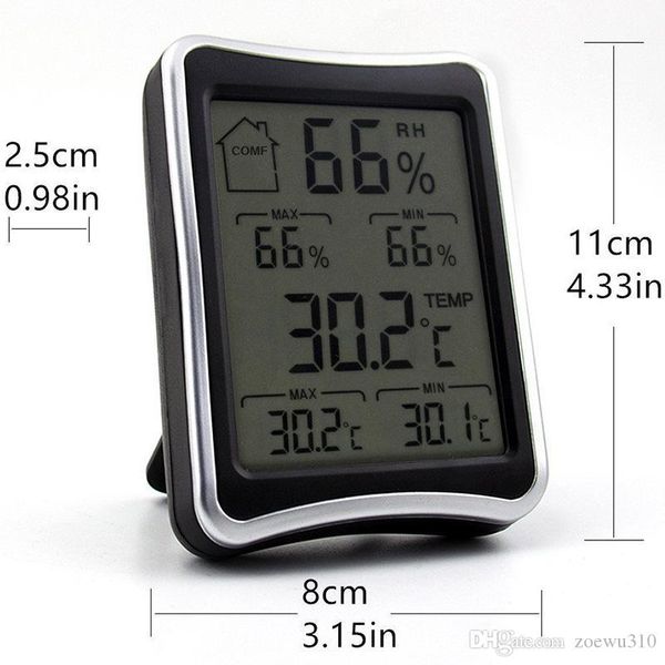 Numérique LCD Environnement Thermomètre Hygromètre Humidité Température Compteur Grand Écran Intérieur Ménage Thermomètres Et Hygromètre WVT1144