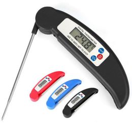 Digitale LCD-voedsel Thermometer Probe Vouwen Keuken Thermometer BBQ Vlees Oven Water Olie Temperatuur Test Tool SN687