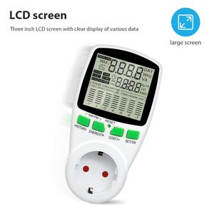 Digital LCD Power Metter Socket AC Power Metter Watt Power Energy Tester WattMeter Eu US UK AU Fr Mesury Outlet Power Analyzer