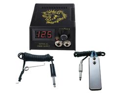 Digital LCD Tattoo Power Alimentation Pied Coutage de clip de pétale pour le pistolet à pistolet Tattoo Kits de poignée à encre156347