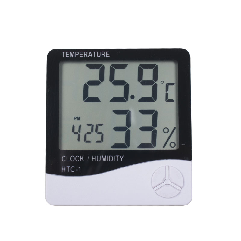 Thermomètre électronique numérique LCD, testeur d'humidité, horloge, hygromètre