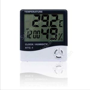 Numérique LCD Température Hygromètre Horloge Humidimètre Thermomètre avec Horloge Calendrier Alarme HTC-1 100 pièces jusqu'à DAS292