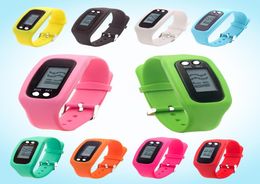 Pidomètre à LED numérique Smart Multihone Silicone Run Step Distance de marche Calorie Calorie Watch Bracelet Electronic Colorful Pedo1324666
