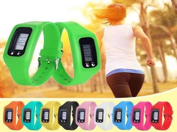 Pidomètre LED numérique Smart Multihone Silicone Run Step Distance de marche Calorie Calorie Watch Bracelet Electronic Colorful Pedo7035410