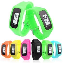 Digitale LED Stappenteller Smart Watch siliconen Run Stap Loopafstand Calorie Teller Horloge Elektronische Armband Kleur Stappentellers DH9843