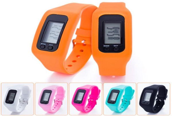 Podomètre numérique LED montre intelligente silicone course étape Distance de marche compteur de calories montre Bracelet électronique couleur podomètres1034799