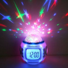 Projecteur de projection à LED numérique Thermomètre Calendrier Horloge Reloj Despertador Musique étoilée Couleur Changement Star Sky Nig8712123