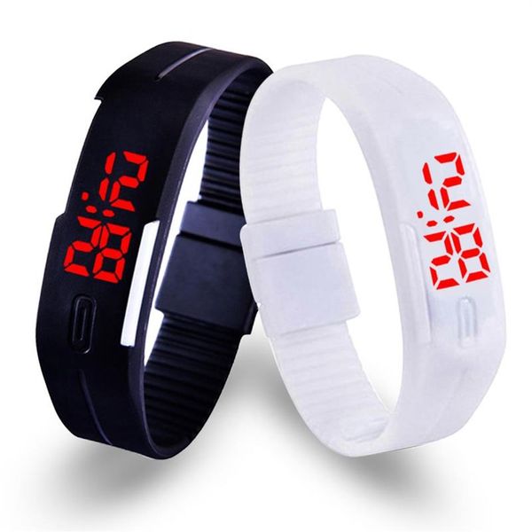 Montres LED numériques hommes enfants Sports de plein air horloge Bracelet montre dames relogio Silicone 13 couleurs montre-Bracelet 2635