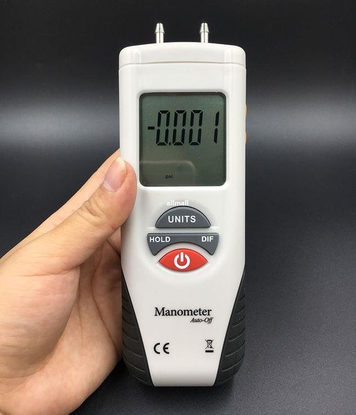 Manómetro digital Freeshipping Medidor de presión de aire Presión de aire Medidor diferencial Alto rendimiento LCD 55H2O a + 55H2O Retención de datos