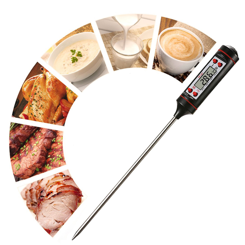 디지털 육류 온도계 프로브 주방 조리 온도계 바베큐 그릴 음식 온도계 바베큐 고기 우유 흡연자 주방 가제트 TP101