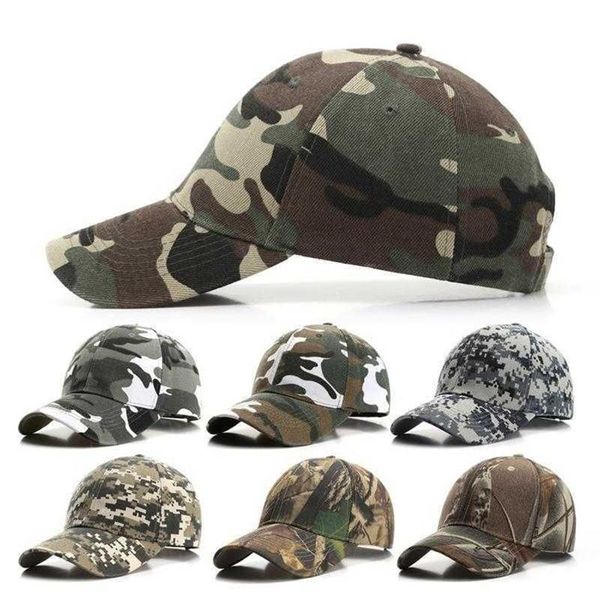 Casquettes de Baseball pour hommes et femmes, casquette de Camouflage tactique de l'armée, chapeau à rabat pour la chasse dans la Jungle en plein air, chapeau de papa en os Q0703261e