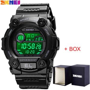 Montres numériques pour hommes Skmei Sport Fittelectronic Chronograph Clock LED étanche de bracelet masculin imperméable avec boîte Relogie Masculino x0524 259p