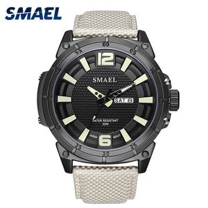Montres hommes numériques grand cadran Smael hommes montre numérique horloge de sport étanche Relogio Alarm1316 montre à quartz marque militaire de luxe Q0524