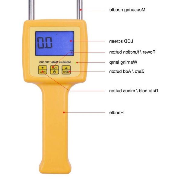 Freeshipping Digitale Vochtmeter Draagbare Graan Vochtmeter Vochtigheid Digitale Tester Hygrometer Analyzer Geschikt Voor Maïs Tarwe R Nuke