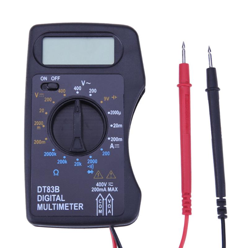 DT83B Digital Multimeter 1999 Counts Mini Pocket Ammeter Voltmeter Current Voltage Ohm Meter Battery Capacity Test