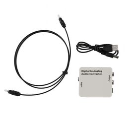 Freeshipping Digital Optical Toslink Coax naar Analoge R / L / RCA Audio Signal Converter-adapter