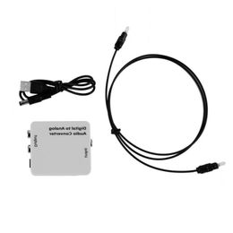 Freeshipping Digitale Optische Toslink Coax naar Analoog R/L/RCA Audio Signaal Converter Adapter hot nieuwe Cobwk