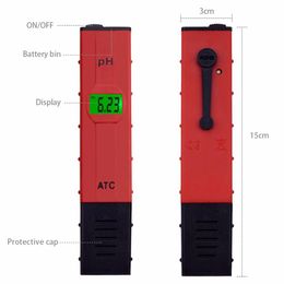 Digitale PH meter 0-14 Pen type zwembad Aquarium ph tester drinkwater zuiverheid analyzer Bodem Papier ph meter 0.01 Nauwkeurigheid