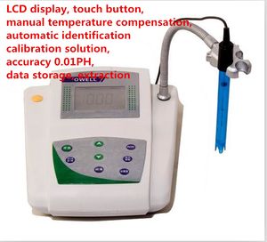 Digitale pH -meter Detetor Aquarium Tool Waterkwaliteit Monitor Tester PH Meter LCD Touch -knop 0,01ph Gegevensopslag Extractie