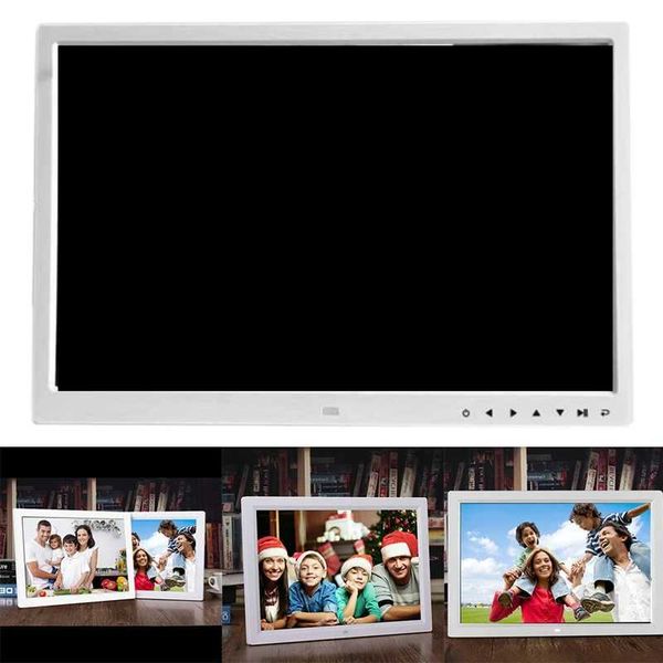 Cadres photo numériques 17 pouces TFT-LCD HD cadre Photo numérique résolution 1440X900 diaporama horloge lecteur de film de bureau à distance 24329