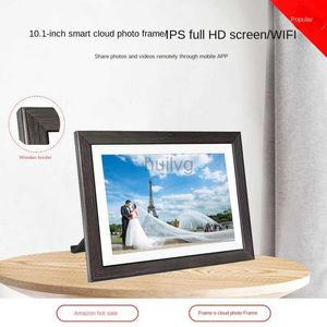 Digitale fotolijsten Frameo digitale fotolijst WiFi Cloud-fotolijst 10-inch touchscreen Elektronisch fotoalbum met houten frame 24329