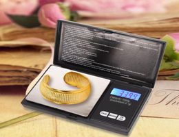 Balances de poche numériques Mini 100200300500g x 001g 1000g x 01 01g, balance électronique précise pour bijoux en or, cuisine de haute précision 9572521