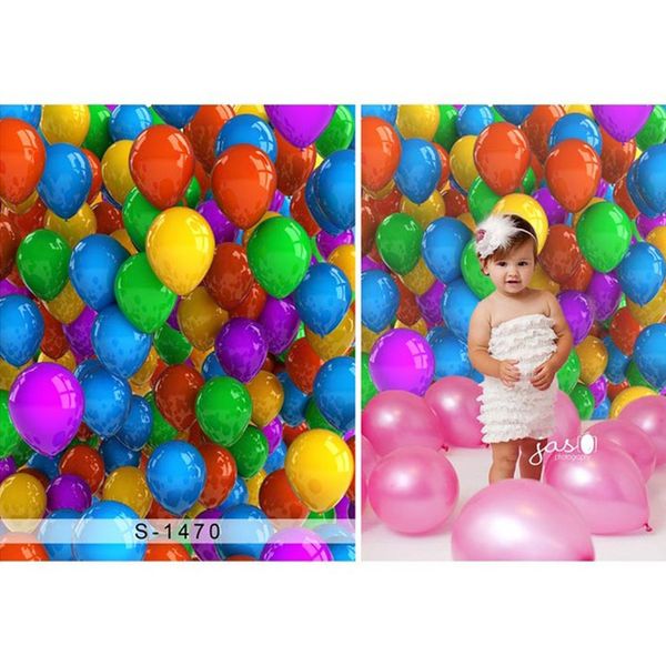 Numérique Imprimé 3D Coloré Ballons Photographie Décors Nouveau-Né Bébé Douche Props Princesse Filles Fête D'anniversaire Photo Booth Fond