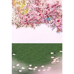 Digitale gedrukte kleurrijke bloem bloeit muur achtergrond voor fotografie kinderen verjaardag bruiloft foto studio achtergrond groene vloer