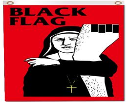 Digitaal printen Aangepaste 3x5ft Black Flag Poster 90x150cm Polyester American Punk Rock Band Music Wall Hanging Banner5504491