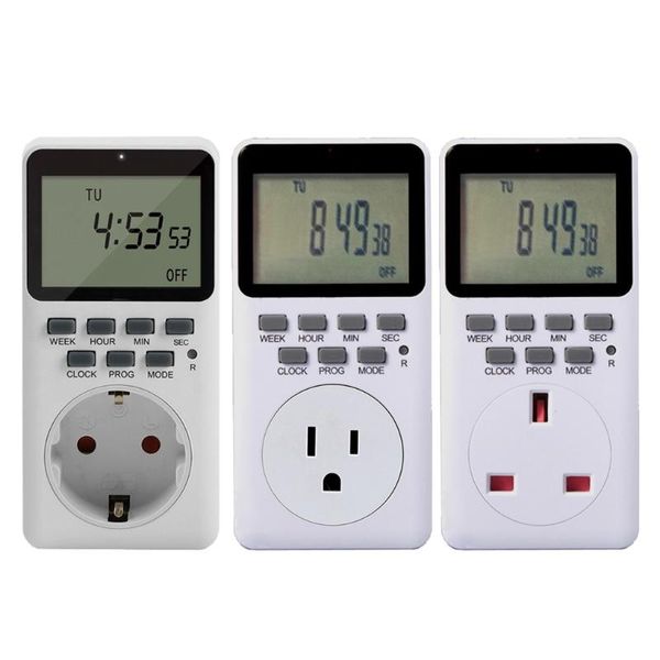 Minuterie Programmable numérique Heavy Duty Smart Indoor pour prises électriques EU US UK Plug Wall Switch Timers