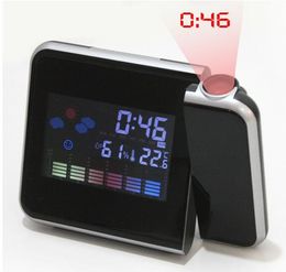 Reloj despertador de proyección digital Estación meteorológica con termómetro de temperatura Higrómetro de humedad