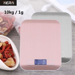 Escalas digitales para la cocina Ponderación de la joyería de alta precisión Ponderación de alimentos electrónicos 5kg / 10kg-1g (color: metal blanco / oro rosa) 210401