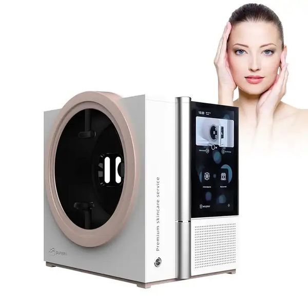 Escáner de piel digital Analizador 3D Análisis de espejo mágico portátil Analizador de piel facial con IA 3D Escáner de rostro inteligente Máquina de análisis de piel 3D Espejo digital inteligente de 8M