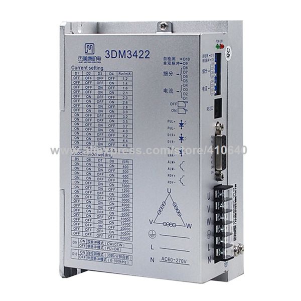 Controlador de Motor paso a paso Digital 3dm3422 para Motor paso a paso trifásico NEMA34, depuración en serie de voltaje de 220 V CA o 5-24 V CC