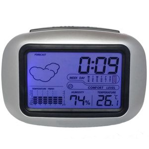 Table numérique Réveil Snooze de bureau avec température Thermomètre Humidité Hygromètre Station météo à domicile LJ200827