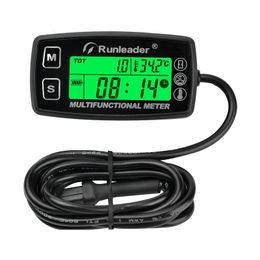 Digitale toerenteller Motorfietsmeter inductieve hervestbare Tach Hour -meter thermometer temp -meter voor boten gasmotor Marine ATV 240430