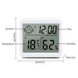 Thermo-hygromètre numérique Thermomètre intérieur Thermomètre hygromètre LCD Thermomètre de bureau avec humidité de température