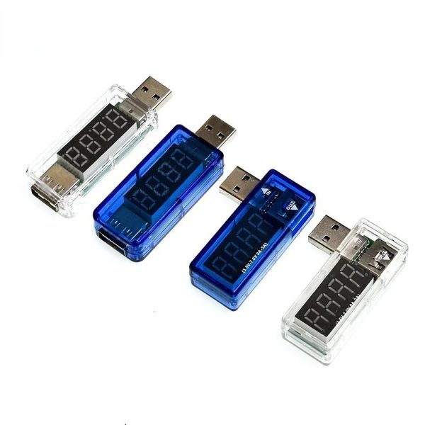 Digital USB Mobile Power Charging Courant Tension Tester Tester Mini Chargeur USB Téléphone Voltmètre Ammeter Turn Transparent