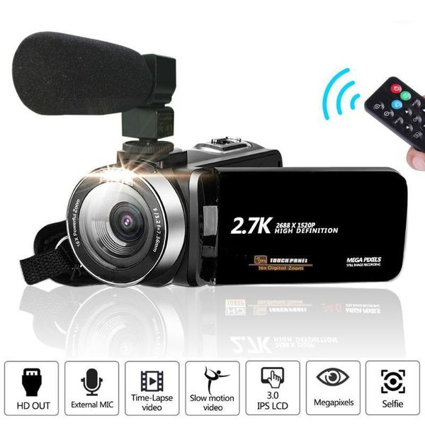 Caméra vidéo numérique Caméscope YouTube Vlogging, HD 1080P 30FPS 30MP 16X Zoom numérique 3,0 pouces IPS LCD, caméras DV1