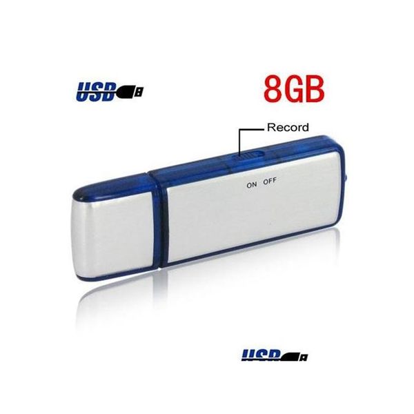 Recordadora de voz digital 2 en 1 4GB 8GB Disco USB Dictaphone Pen Flash Drive o Paquete minorista Drop de 50 piezas/lot