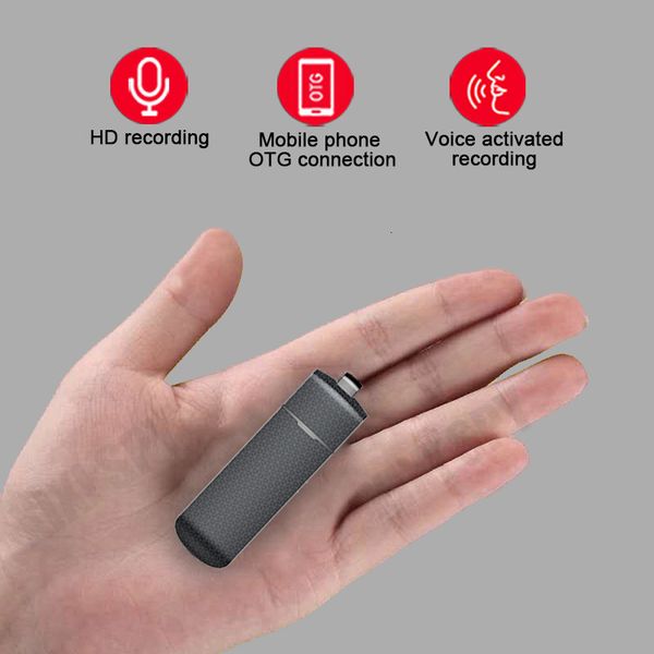 Enregistreur vocal numérique Mini enregistrement activé Dictaphone Micro Audio Son Petit professionnel USB Flash Secret Record 230403