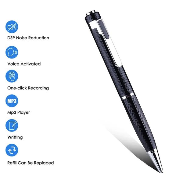 Stylo enregistreur vocal numérique, enregistrement sonore professionnel activé longue distance, disque U 8 Go 16 Go 32 Go WAV 192Kpb Dictaphone 231117