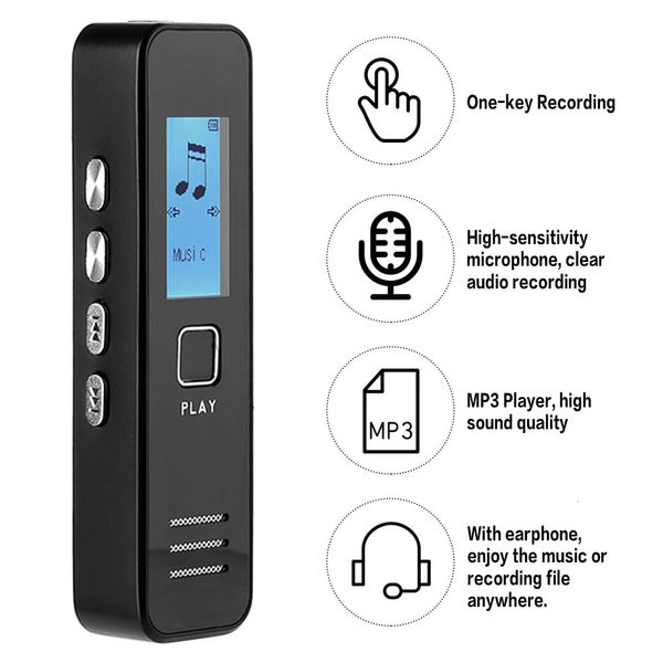 Enregistreur vocal numérique stylo d'enregistrement Audio Dictaphone lecteur MP3 USB pour réunion continue 20 heures sans mémoire 231117