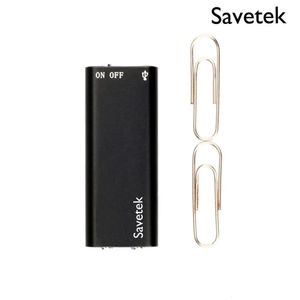 Digitale spraakrecorder Savetek Smallest Mini USB Pen geactiveerd 8 GB 16 GB met MP3 -speler 192Kbps Recording Black 221014