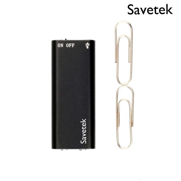 Enregistreur vocal numérique Savetek Plus petit stylo mini USB activé 8 Go 16 Go avec lecteur MP3 Enregistrement 192 kbps Noir 221014