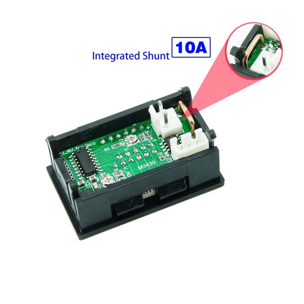 Voltmètre numérique Ammeter DC 0-100V 10A 50A 100A 0,56 '' LED Affichage du régulateur de tension Volt Ampleter Tester Detector Auto Car