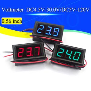 Voltmètre numérique DC 4.5V à 30V panneau de tension mètre rouge/bleu/vert pour voiture de moto électromobile 6V 12V
